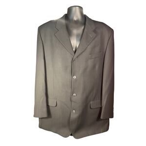 Vintage Bachrach Men's Black Blazer 50 Made in Italy Wool